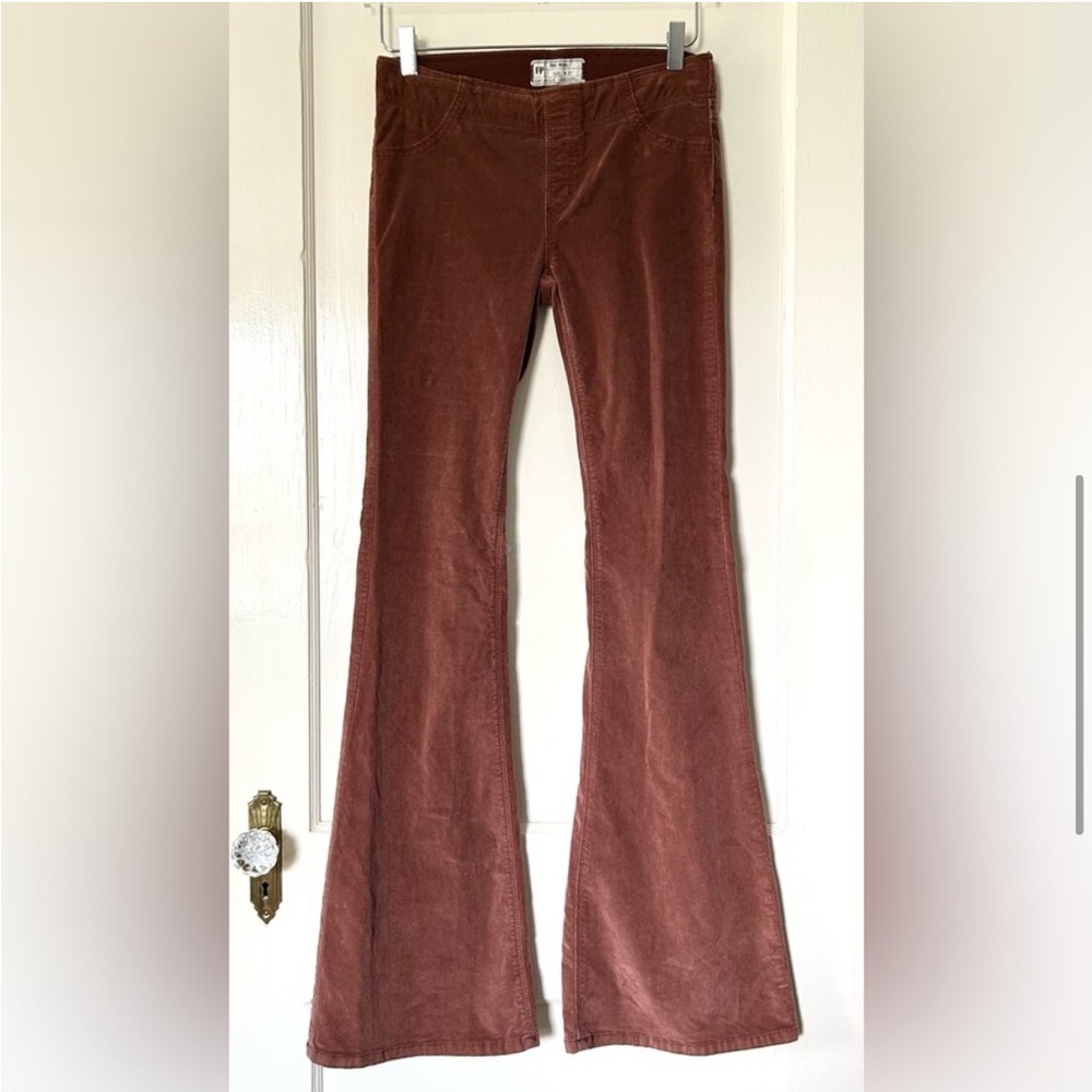 Free People Pull On Corduroy Flare Rust Brown 27 Long/Tall